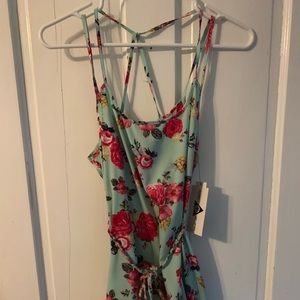 Floral mint mini dress